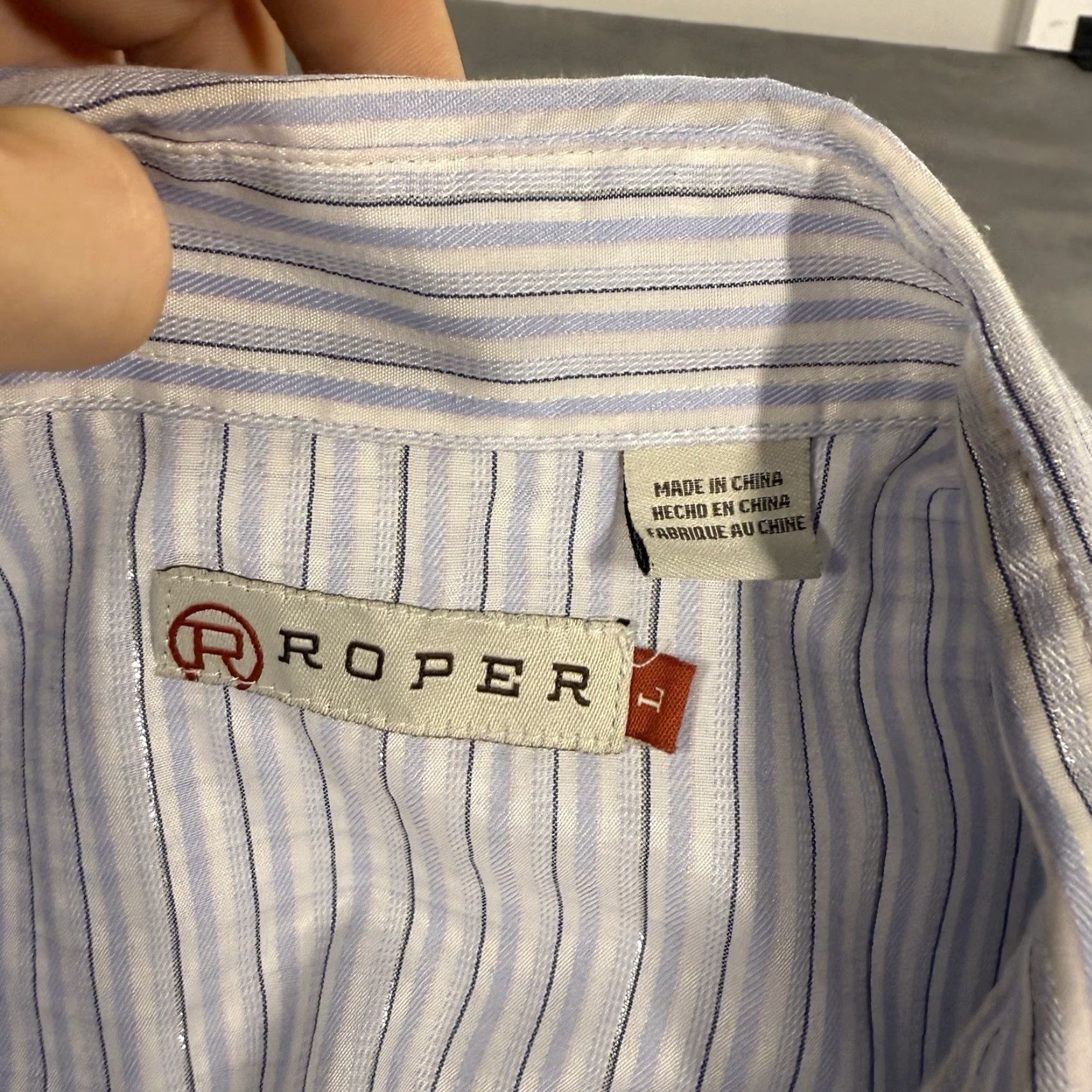 Roper VINTAGE Roper Western Shirt Men XL White Striped Pearl Snap Cowboy Size US XL / EU 56 / 4 - 4 Thumbnail