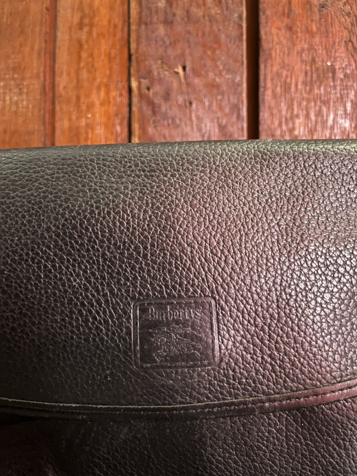Burberry 90s Burberrys Pebbled Leather Stamped Logo Novacheck bag Size ONE SIZE - 5 Thumbnail