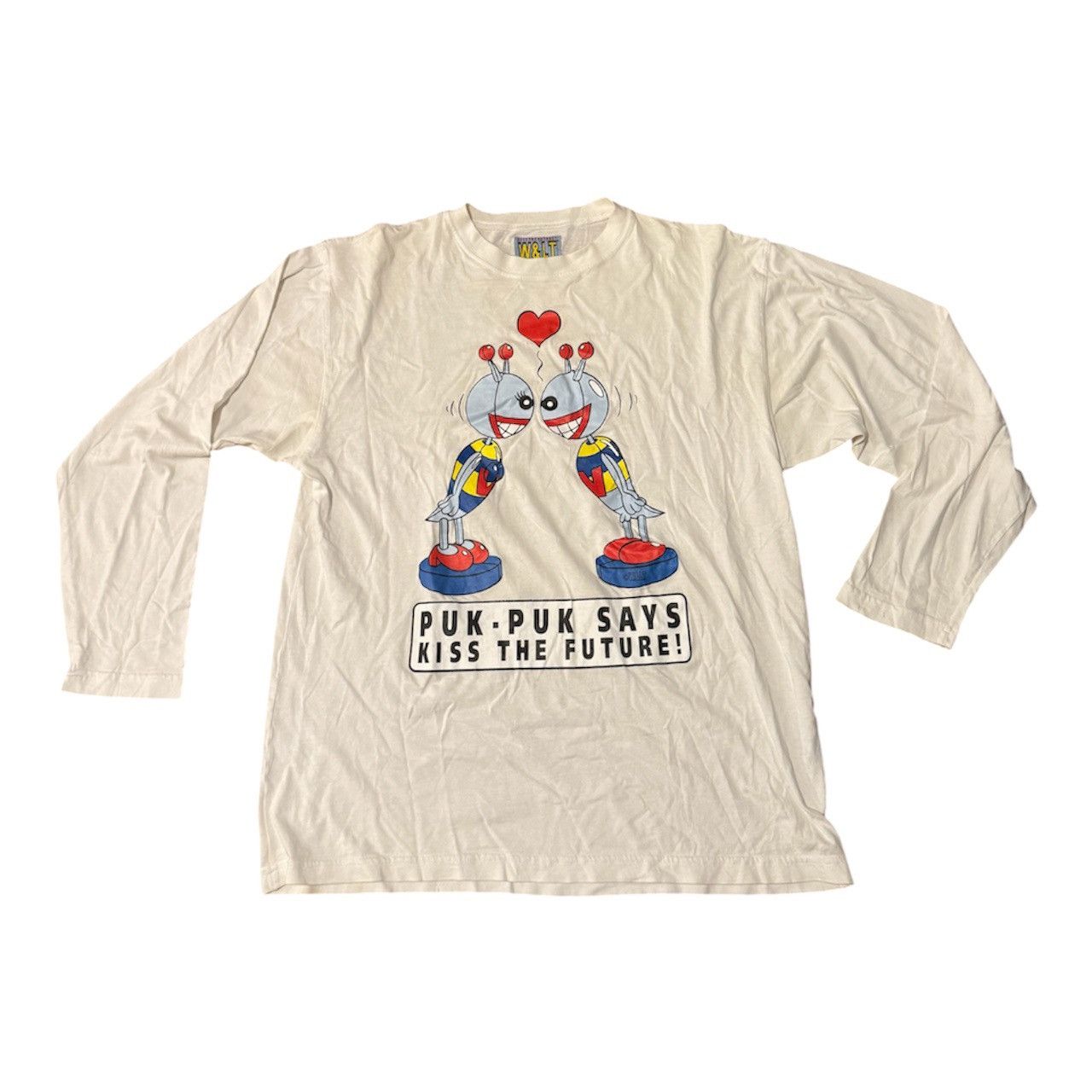 W&LT W&LT Lenticular Swan Appliqué Asymmetrical Black/Blue Shirt 