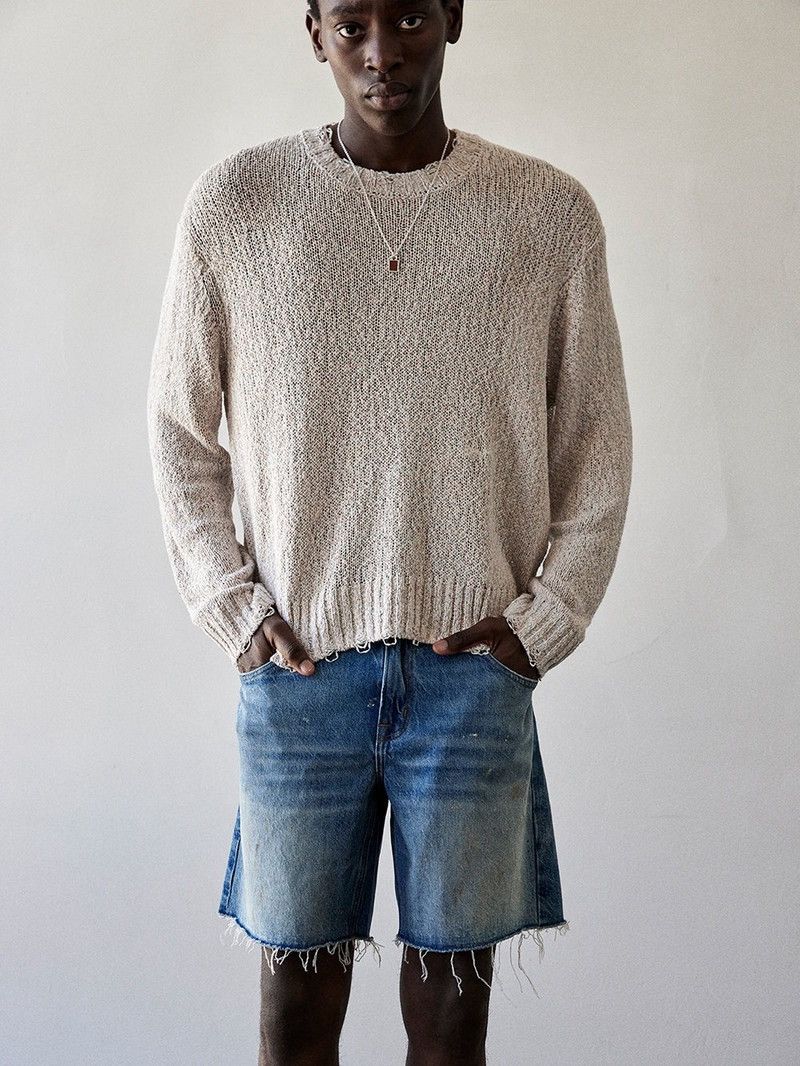 Frame FRAME Multi Color Distressed Sweater Size US M / EU 48-50 / 2 - 5 Thumbnail