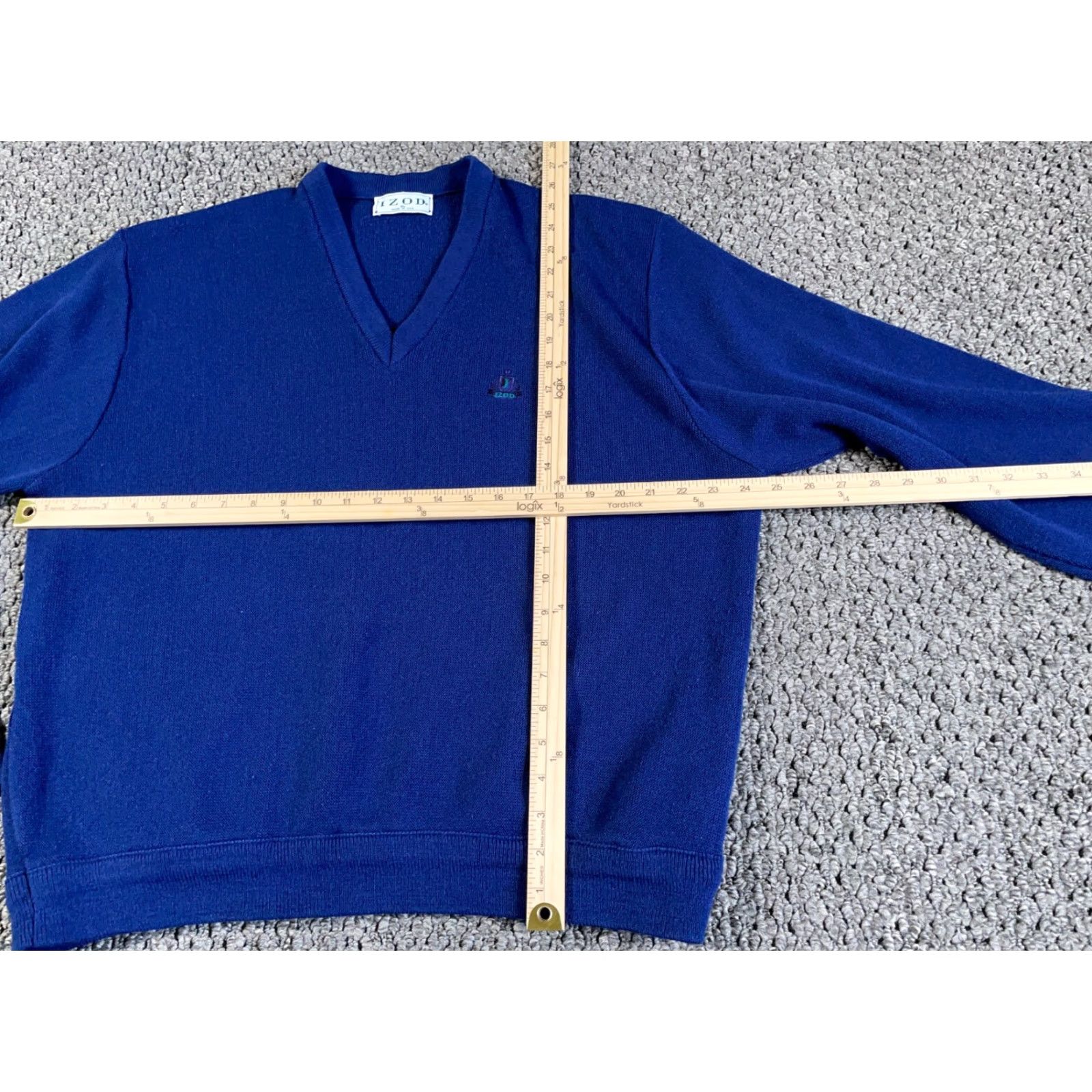 Izod VTG 80s IZOD V-Neck Sweater Adult XL Blue Lightweight Knit USA Made Preppy Size US XL / EU 56 / 4 - 4 Thumbnail