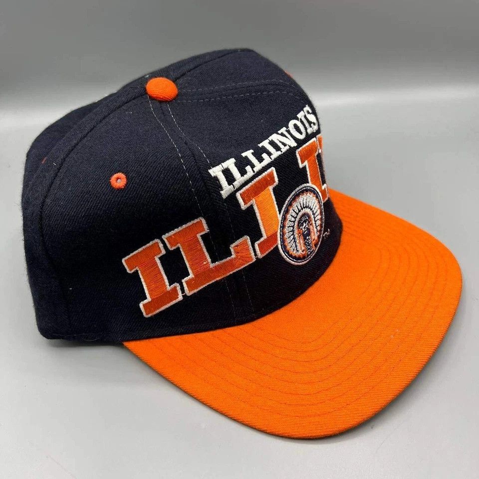 Starter Illinois Fighting Illini Hat Men Starter Tri Power Snap Back Size ONE SIZE - 4 Thumbnail