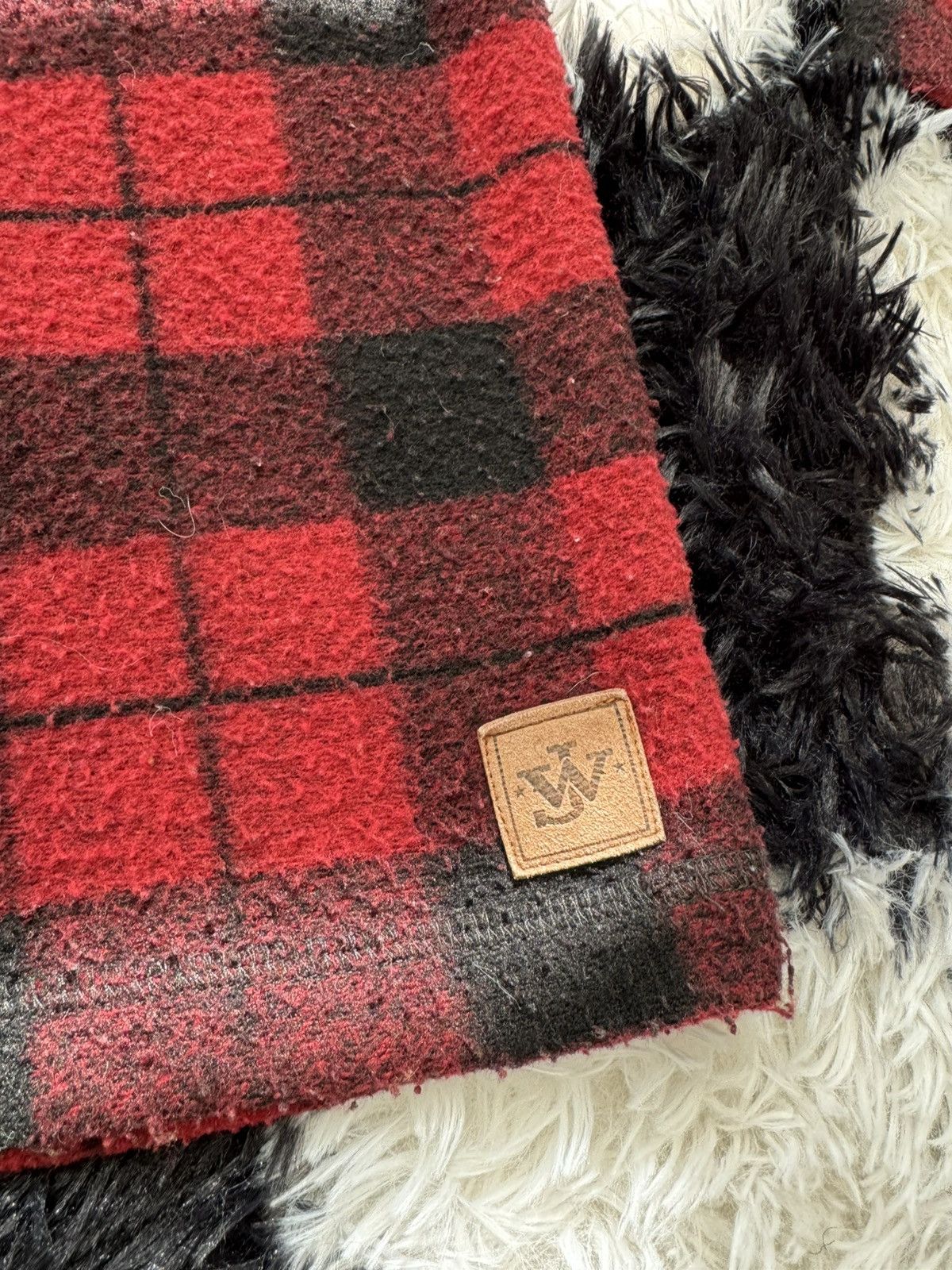 Vintage Vintage Red Black Flannel 1/4 Zip Checkered Sweater Size US M / EU 48-50 / 2 - 2 Thumbnail