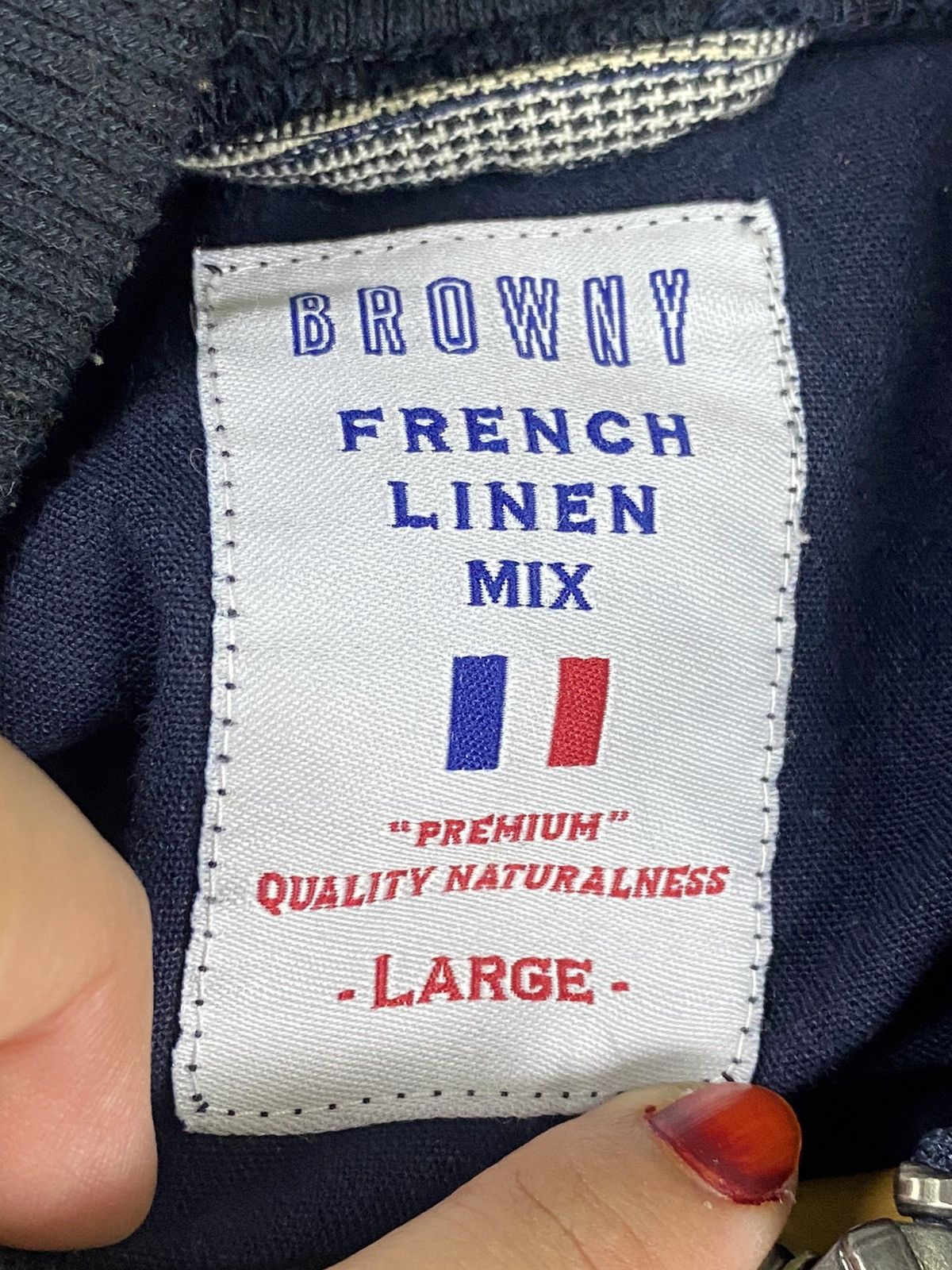 Japanese Brand Browny French Linen Varsity Jacket Size US L / EU 52-54 / 3 - 11 Thumbnail