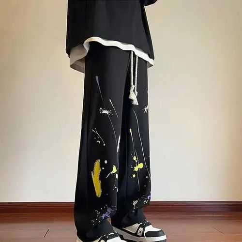 Designer Stretchable Graffiti Printed Sweatpants Size US 33 - 4 Thumbnail