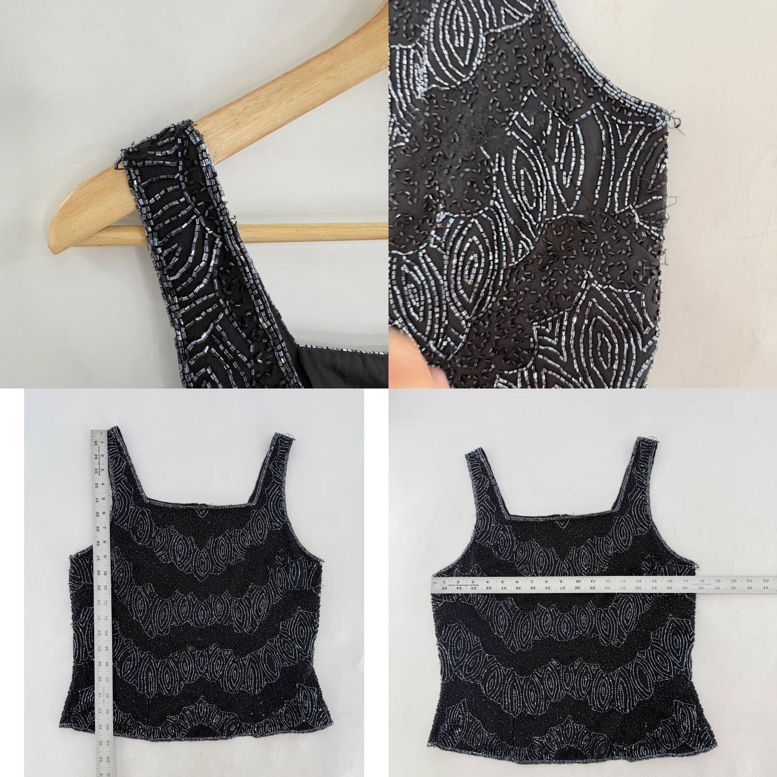 Vintage DRESSBARN COLLECTION Black Beaded Tank Top Sleeveless Evening Party Medium Size M / US 6-8 / IT 42-44 - 8 Thumbnail
