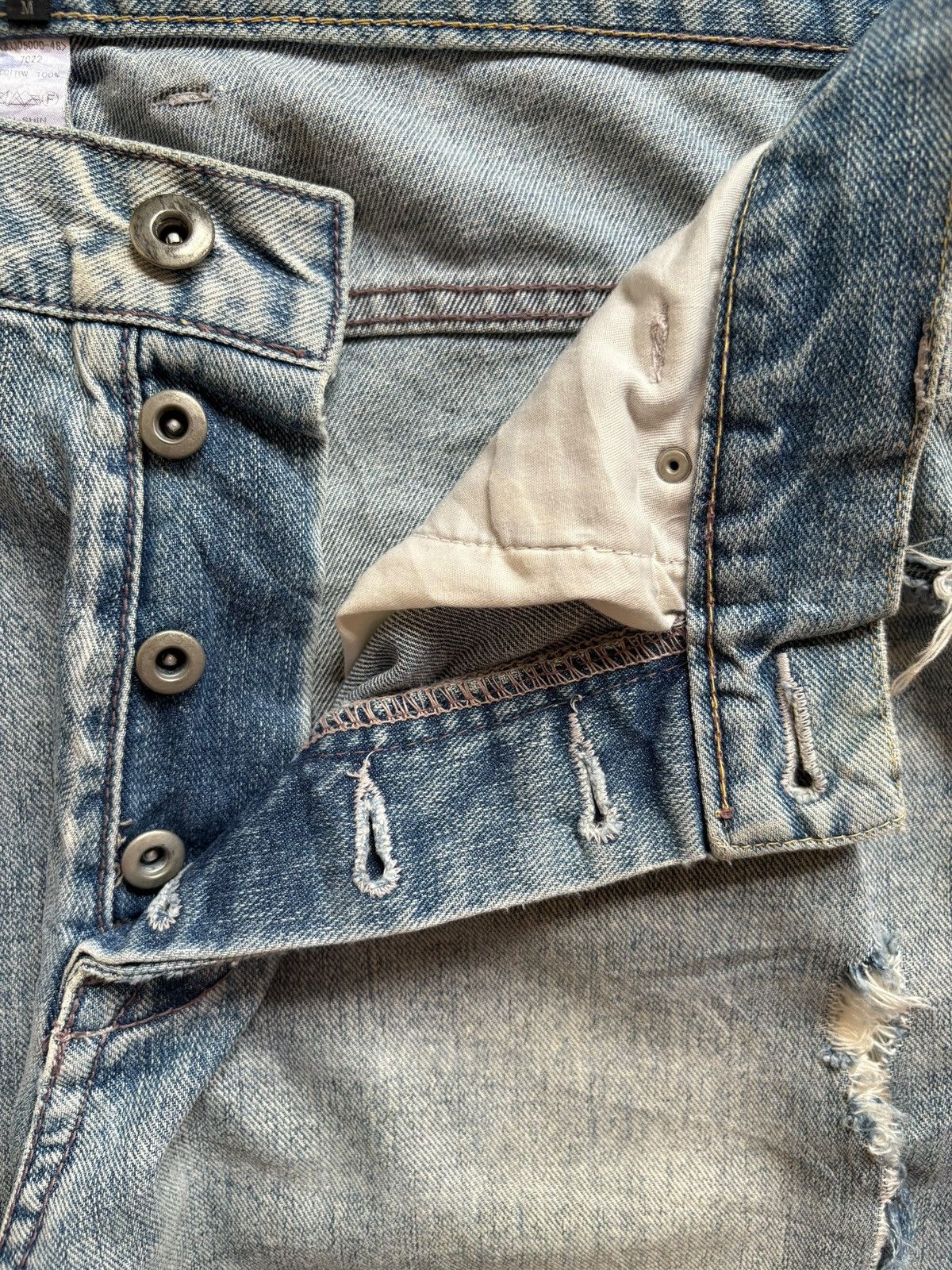Japanese Brand Vintage Japanese Brand Mud Wash Sashiko Style Rip Baggy Jean Size US 32 / EU 48 - 3 Thumbnail