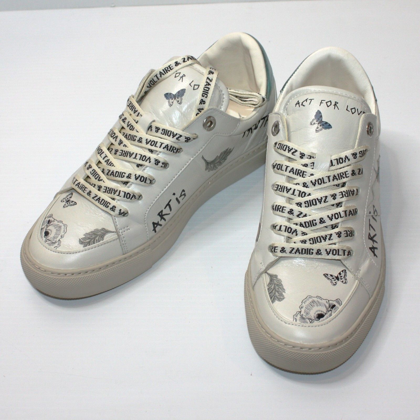 Zadig & Voltaire LA Flash Art Print Low Top Sneakers size EU 40 / US 10 Size US 10 / IT 40 - 2 Thumbnail