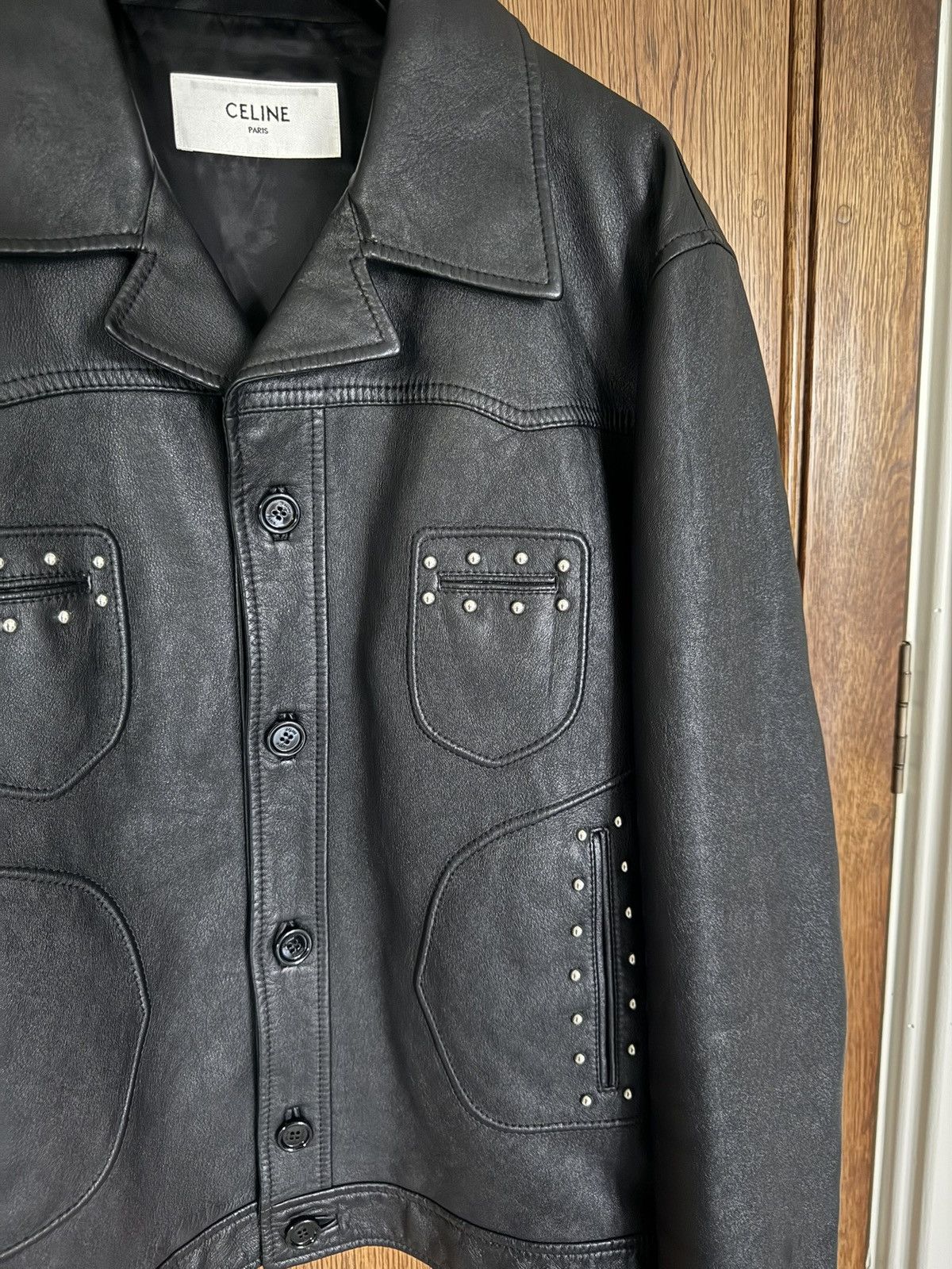 Celine FW20 Celine Hedi Slimane studded leather jacket 54 blouson Size US L / EU 52-54 / 3 - 11 Thumbnail