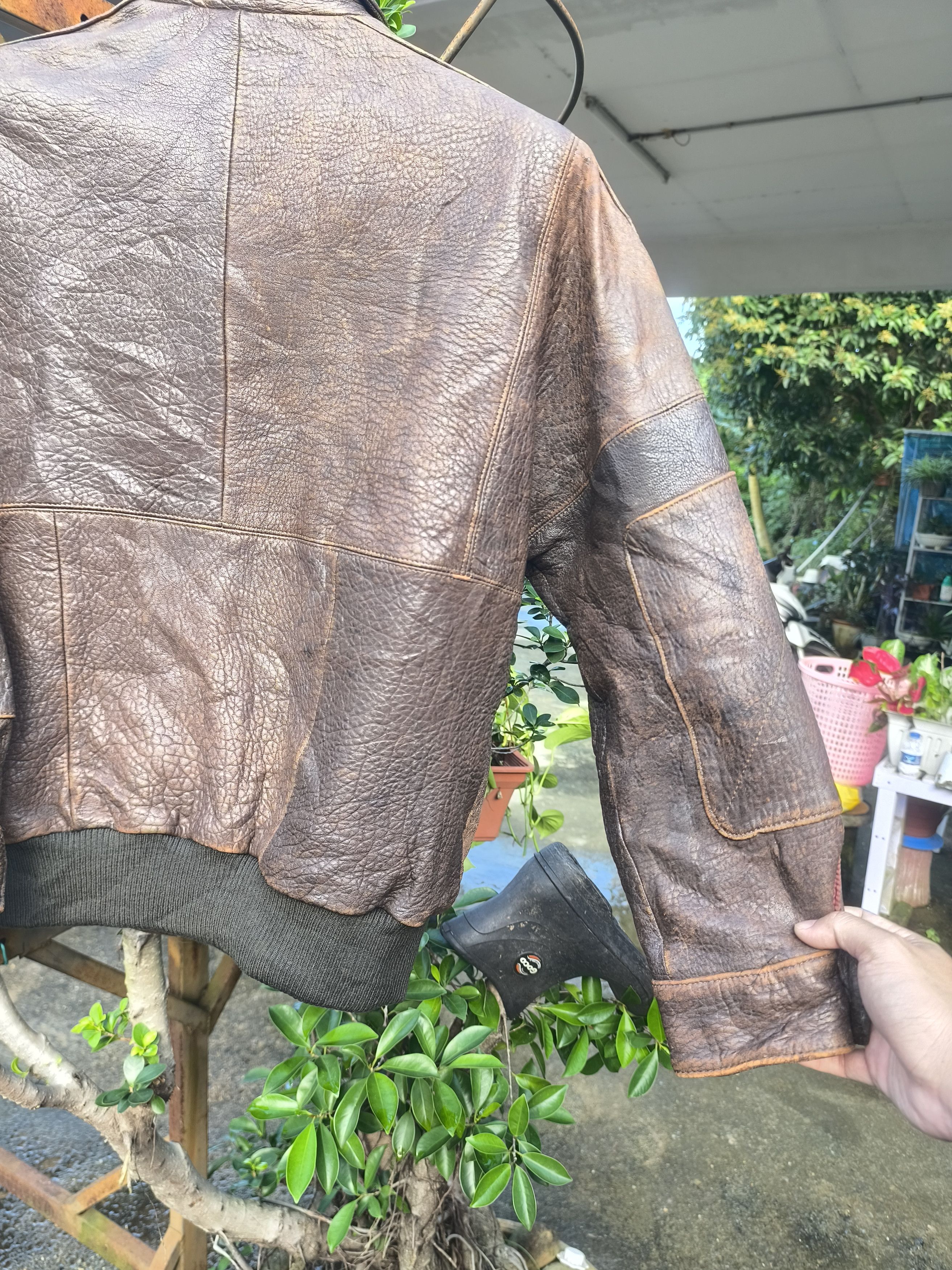 Genuine Leather × Vintage VINTAGE LEATHER JACKET SHEEPSKIN BOMBER LEATHER JACKET Size US M / EU 48-50 / 2 - 5 Thumbnail