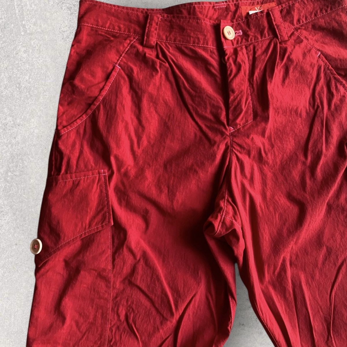 Yohji Yamamoto Y’s Red Label Red Cargo Crop Pants Size US 31 - 2 Thumbnail