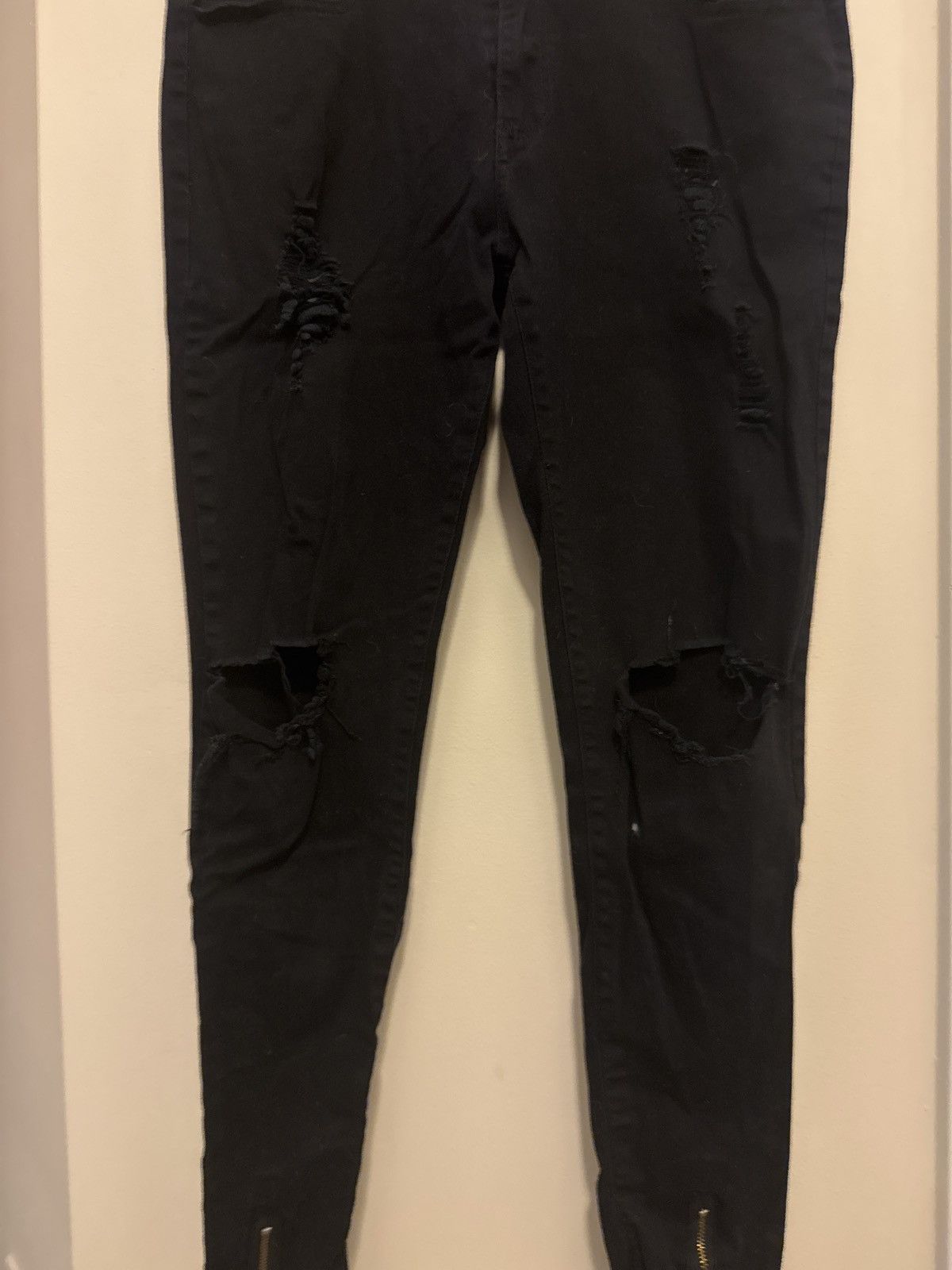 Other Black Distressed Jeans Size US 30 / EU 46 - 3 Thumbnail