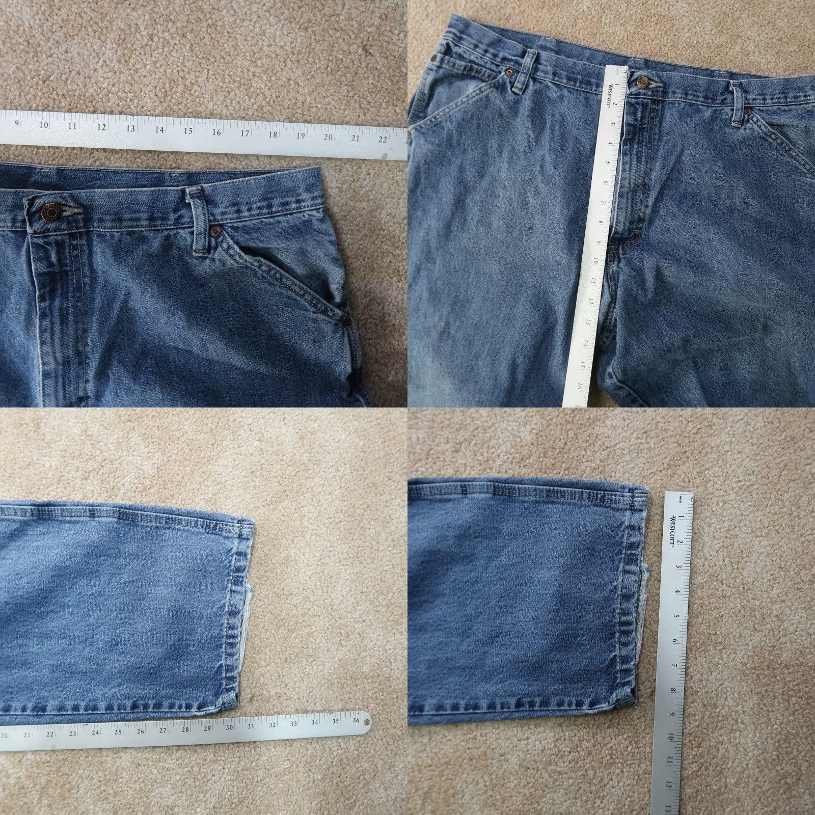 Wrangler Wrangler Carpenter Jeans Men's 40x30 Distressed Denim Work Pants Size US 40 / EU 56 - 8 Thumbnail