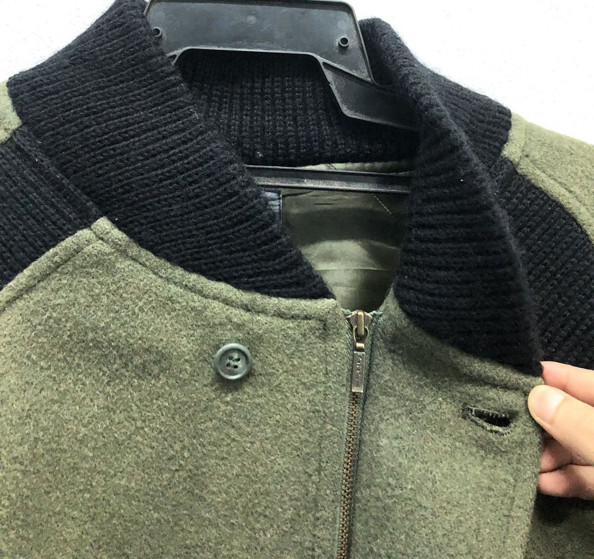 Japanese Brand × Vintage Vintage SIMPLE LIFE Two-Tone Wool Blend Bomber Jacket Size L Size US XL / EU 56 / 4 - 4 Thumbnail