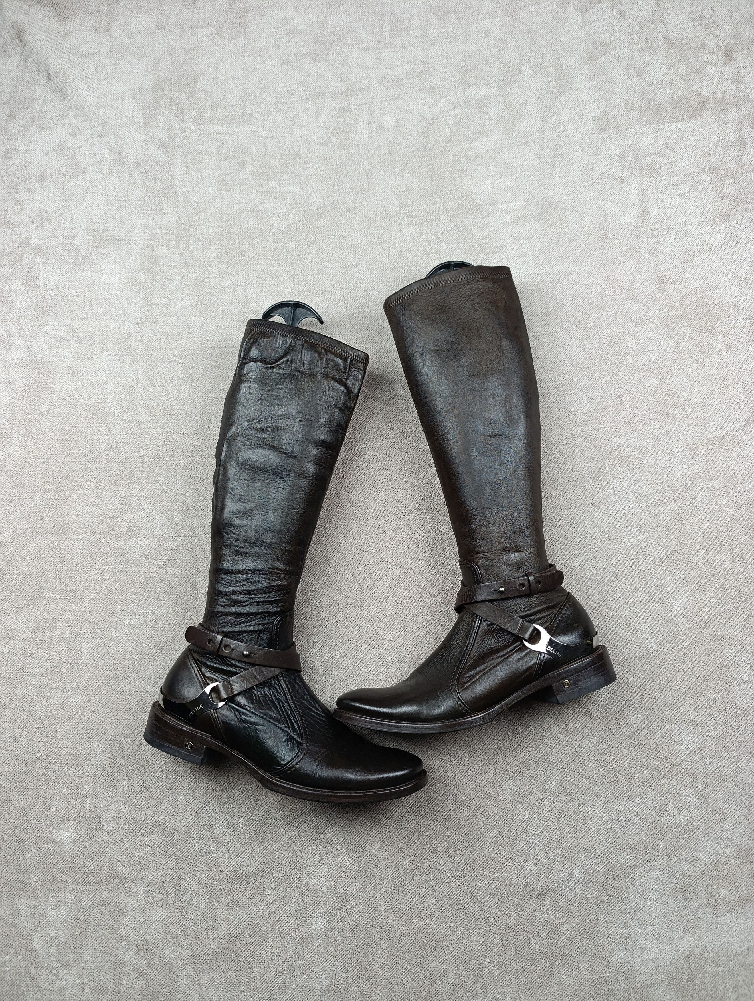 Celine CELINE KNEE-HIGH LEATHER COWBOY BOOTS SIZE 37 Size US 7 / IT 37 - 2 Thumbnail