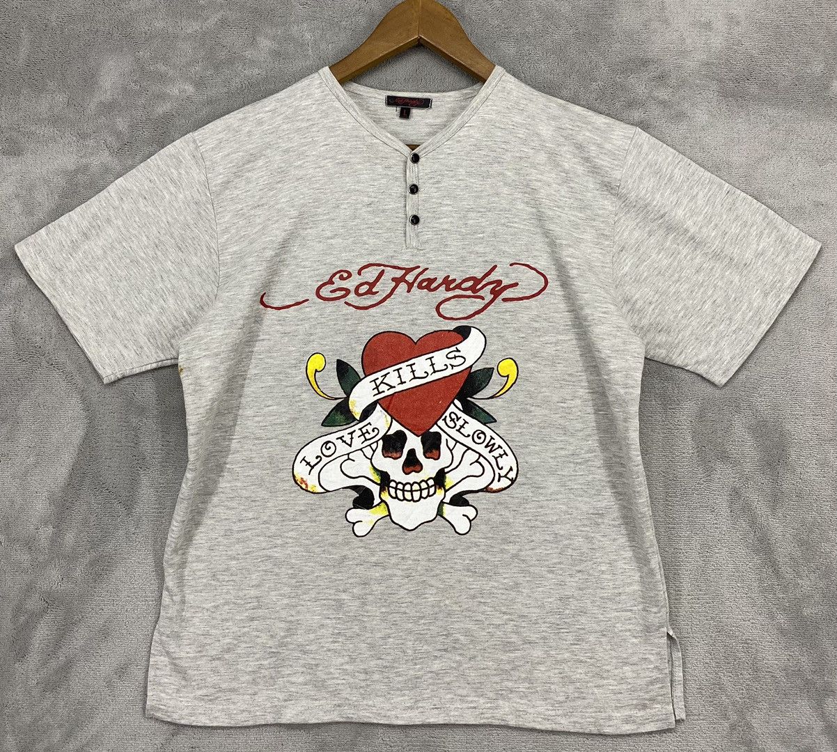 Ed Hardy 🔥Vintage EdHardy Big Logo Men’s Gray Size US L / EU 52-54 / 3 - 1 Thumbnail