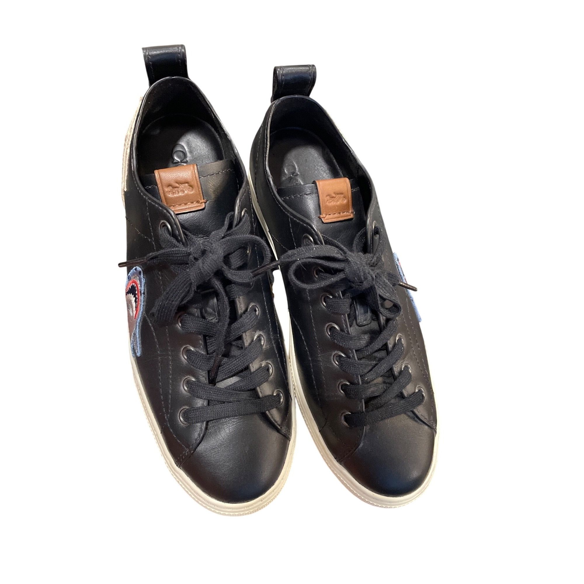 Coach Coach wms black leather low top shark embroided Lightning sn Size US 8 / IT 38 - 18 Thumbnail