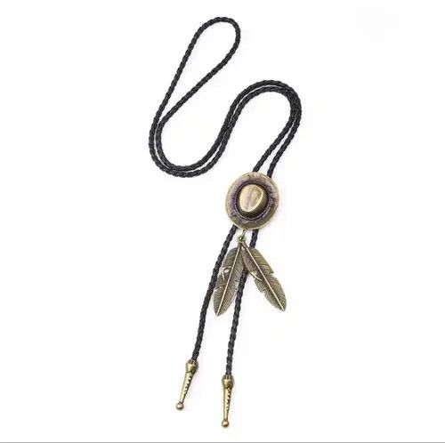 Other Vintage Cowboy Jazz Hat Pendant Bolo Tie Size ONE SIZE - 3 Thumbnail