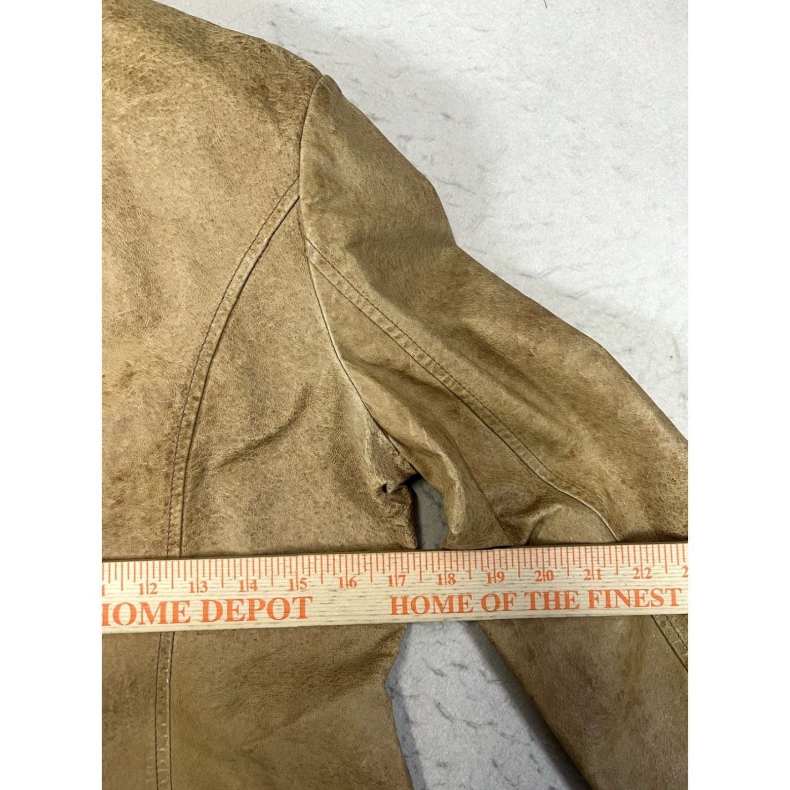 Vintage Vtg Jakett New York Leather Jacket Women's L Tan Biker Lined One Button Blazer Style Size L / US 10 / IT 46 - 3 Thumbnail