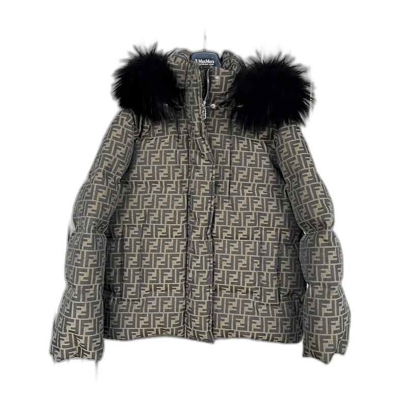 Fendi Fendi New Logo Print Down Jacket with Fur Hood Size M / US 6-8 / IT 42-44 - 1 Thumbnail