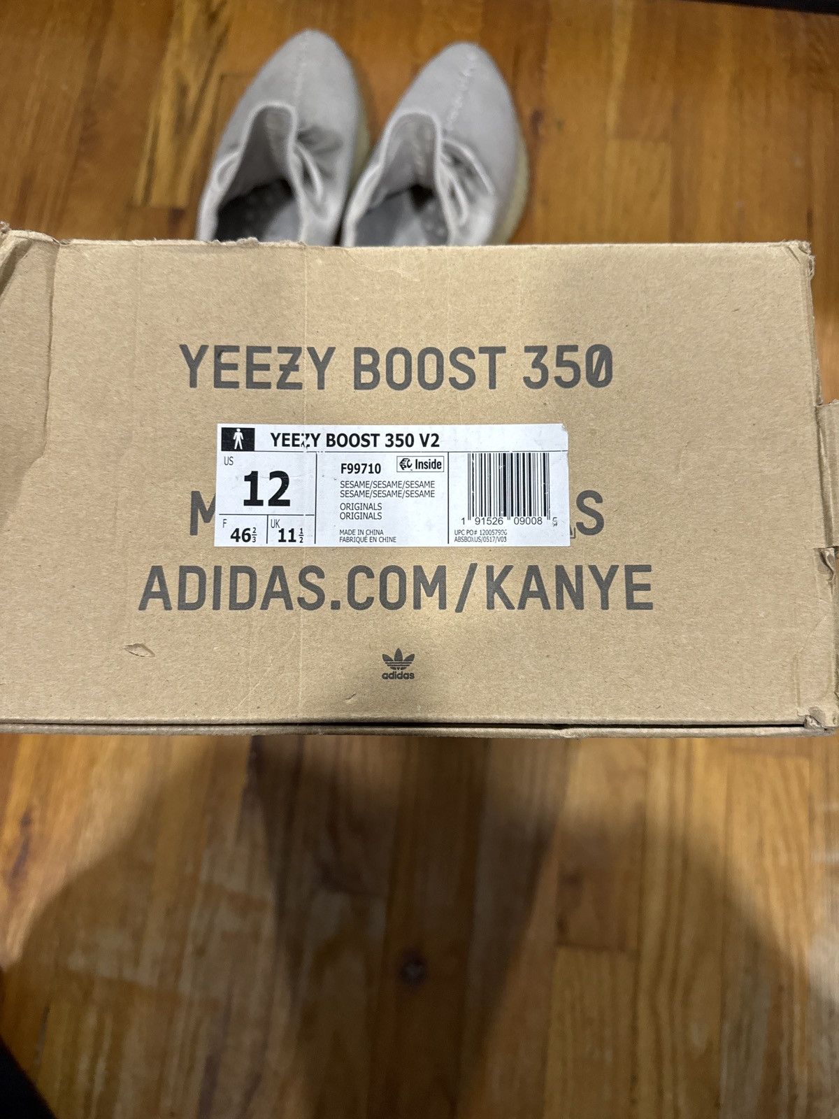 Adidas × Kanye West Yeezy 350 v2 Sesame Size US 12 / EU 45 - 7 Thumbnail