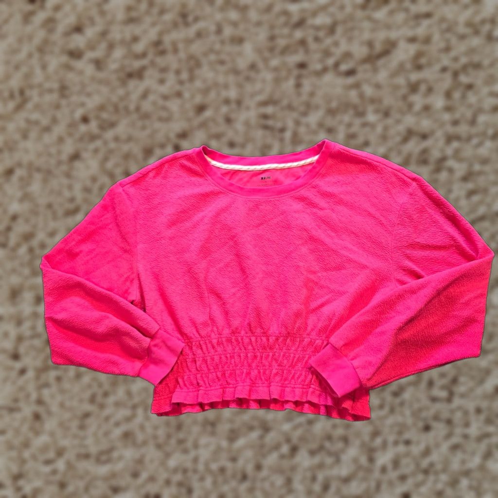 Vintage Maeve Sweater Women XL Pink Long Sleeve Crew Neck Shirred Pullover Casual Capsule Anthro Size XL / US 12-14 / IT 48-50 - 1 Thumbnail