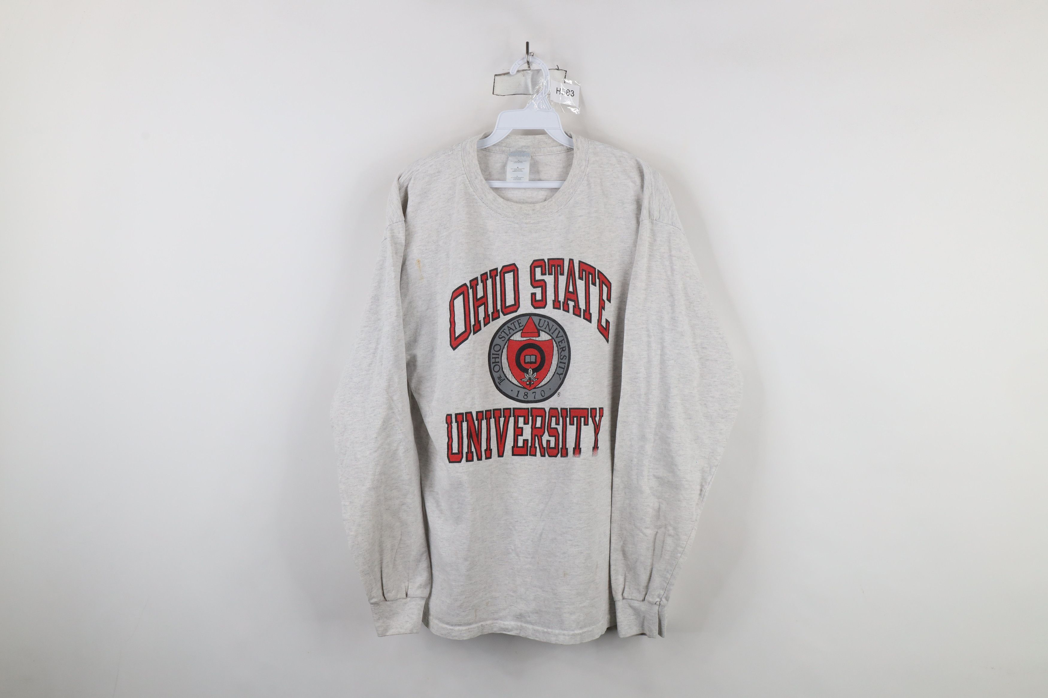 Vintage Vintage 90s Ohio State University Long Sleeve T-Shirt Gray Size US L / EU 52-54 / 3 - 1 Thumbnail