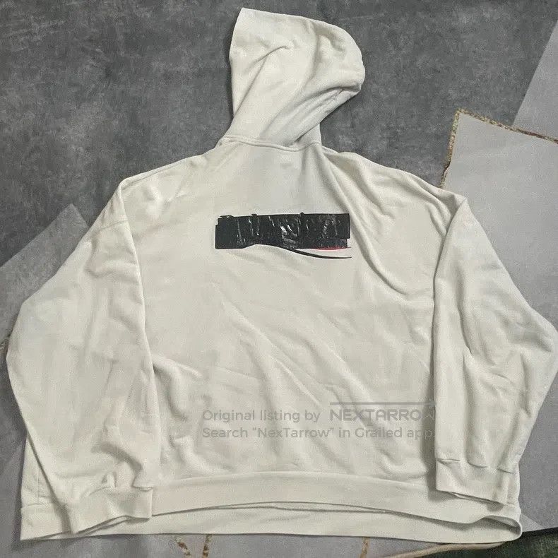 Balenciaga Balenciaga Faded Tape Coca-Cola Wave White Hooded Sweater Size US L / EU 52-54 / 3 - 2 Thumbnail