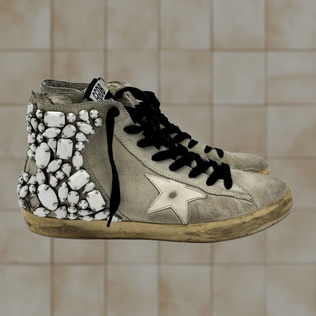 Golden Goose Golden Goose Francy Suede Sneaker Shoes Hi Top Embelished Stones 39 US 9 Women's Size M / US 6-8 / IT 42-44 - 1 Thumbnail