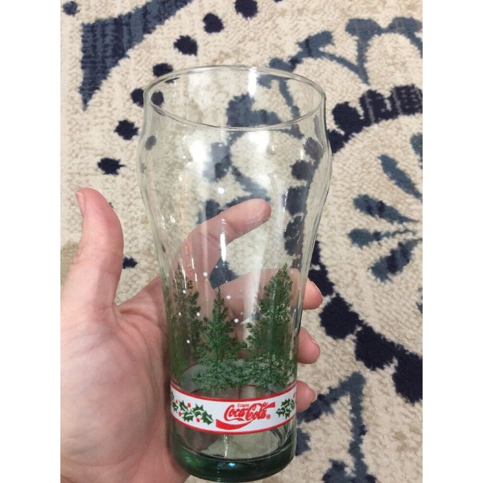 Coca Cola Collectible Christmas Coca Cola Glad Holly Trees Snow 6” Size ONE SIZE - 5 Thumbnail