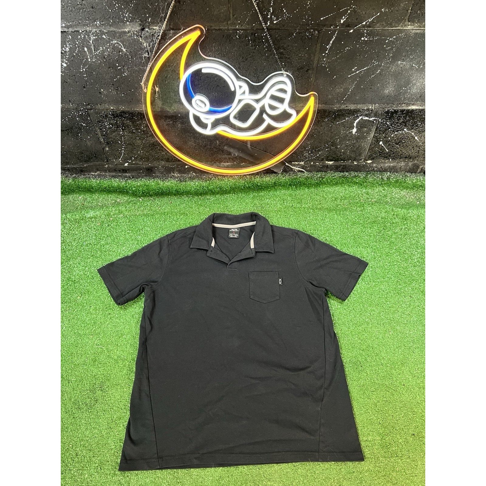 Oakley Oakley Golf Polo Shirt Mens Medium Black Performance Size US M / EU 48-50 / 2 - 1 Thumbnail