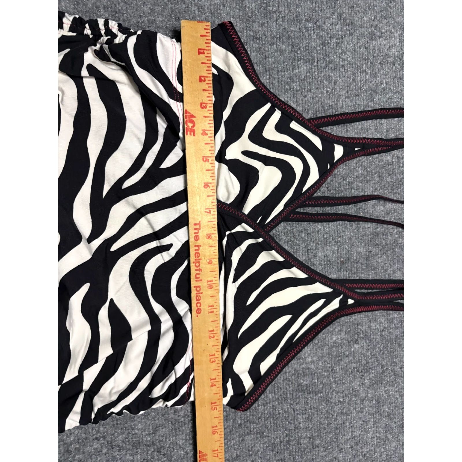 Vintage COLE OF CALIFORNIA Tankini Top Womens Juniors XL Zebra Black & White Padded Swimsuit Size XL Zebra Pattern Top Size XL / US 12-14 / IT 48-50 - 3 Thumbnail