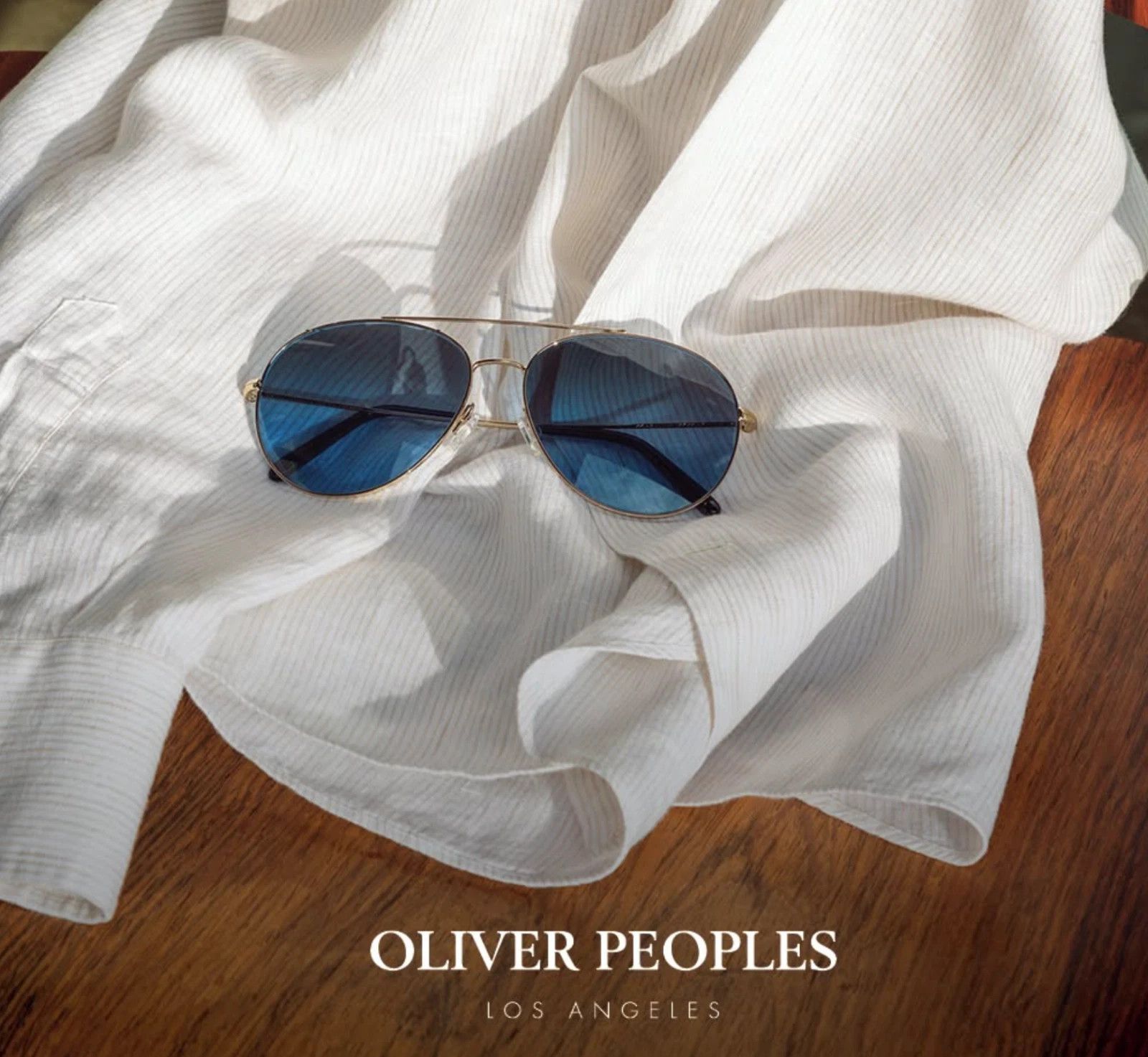 Oliver Peoples Airdale Aviator Blue Polarized Gradient Sunglasses Size ONE SIZE - 2 Thumbnail
