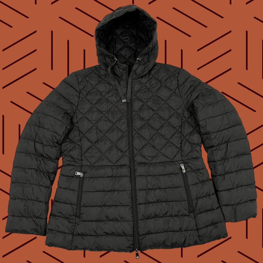 Ralph Lauren Lauren Ralph Lauren Jacket Womens M / L Black Quilted Puffer Hooded Winter Coat Size L / US 10 / IT 46 - 1 Thumbnail