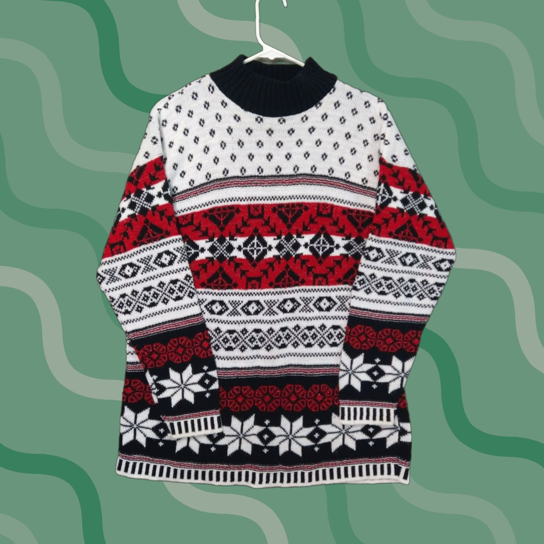 Vintage VINTAGE Nordic Fair Isle Pullover Sweater Womens S White USA Grandmacore Pullover - Act 3 Size S / US 4 / IT 40 - 1 Thumbnail
