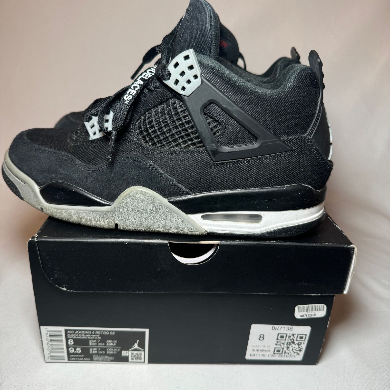 Jordan Brand × Nike Size 8 - Air Jordan 4 Retro SE Black Canvas Men's Shoes Size US 8 / EU 41 - 8 Thumbnail