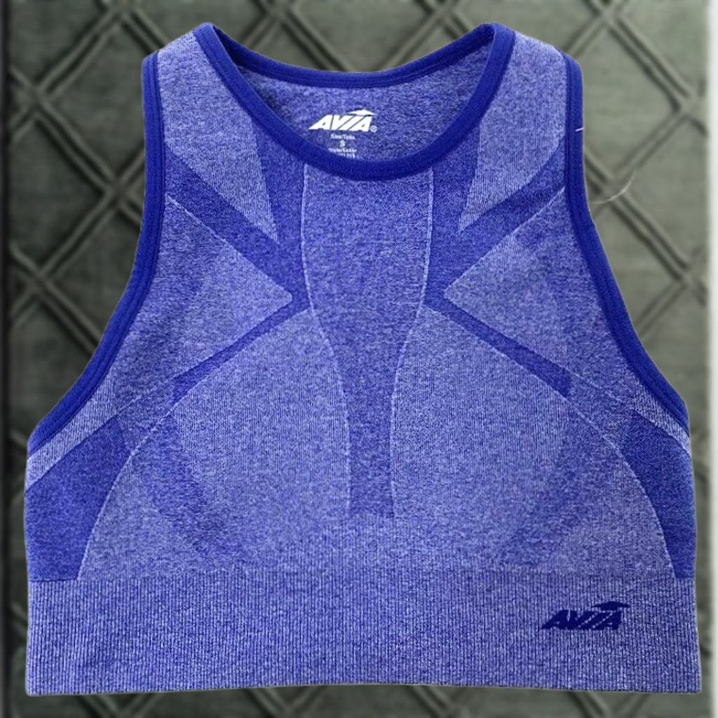 Avia Avia Womens S Sport Bra Top Racerback Activewear Low Support Soft Blue Size S / US 4 / IT 40 - 1 Thumbnail