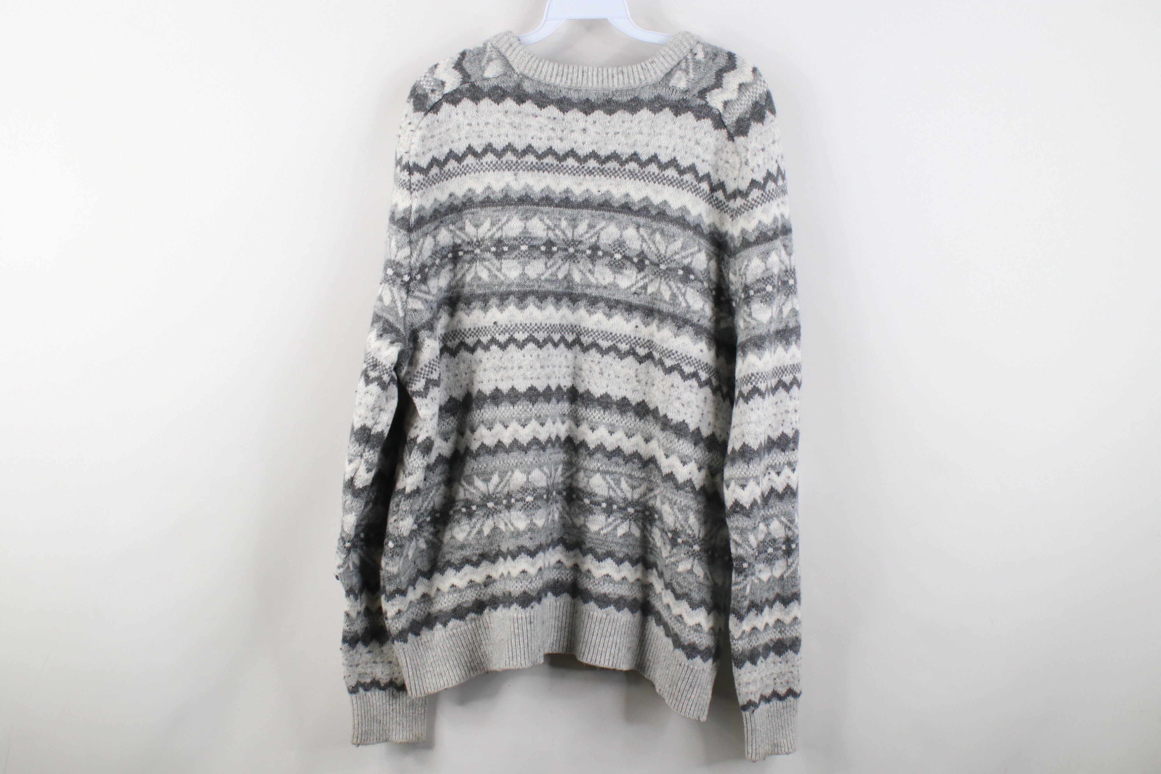 Lands' End Vintage Lands End Wool Blend Knit Fair Isle Crewneck Sweater Size US L / EU 52-54 / 3 - 8 Thumbnail