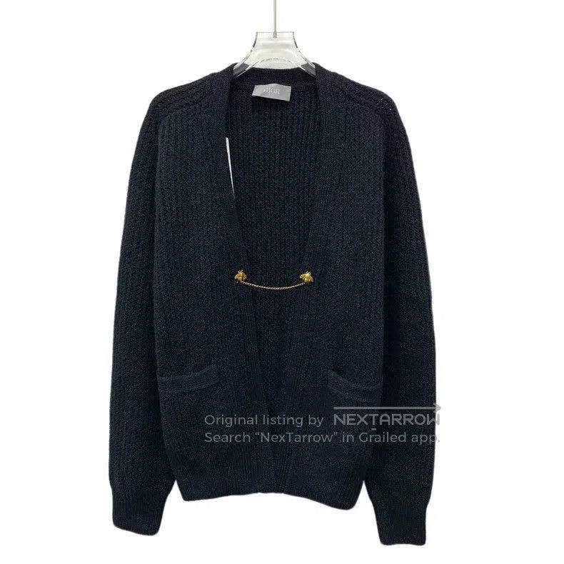 Dior Dior Black logo letter embroidery bee chain wool long-slee Size US M / EU 48-50 / 2 - 1 Thumbnail