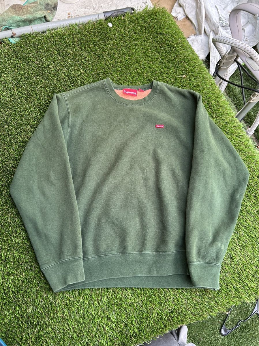 Supreme Supreme SS18 Contrast Small Box Logo Pine Green Sweatshirt Size US M / EU 48-50 / 2 - 2 Thumbnail