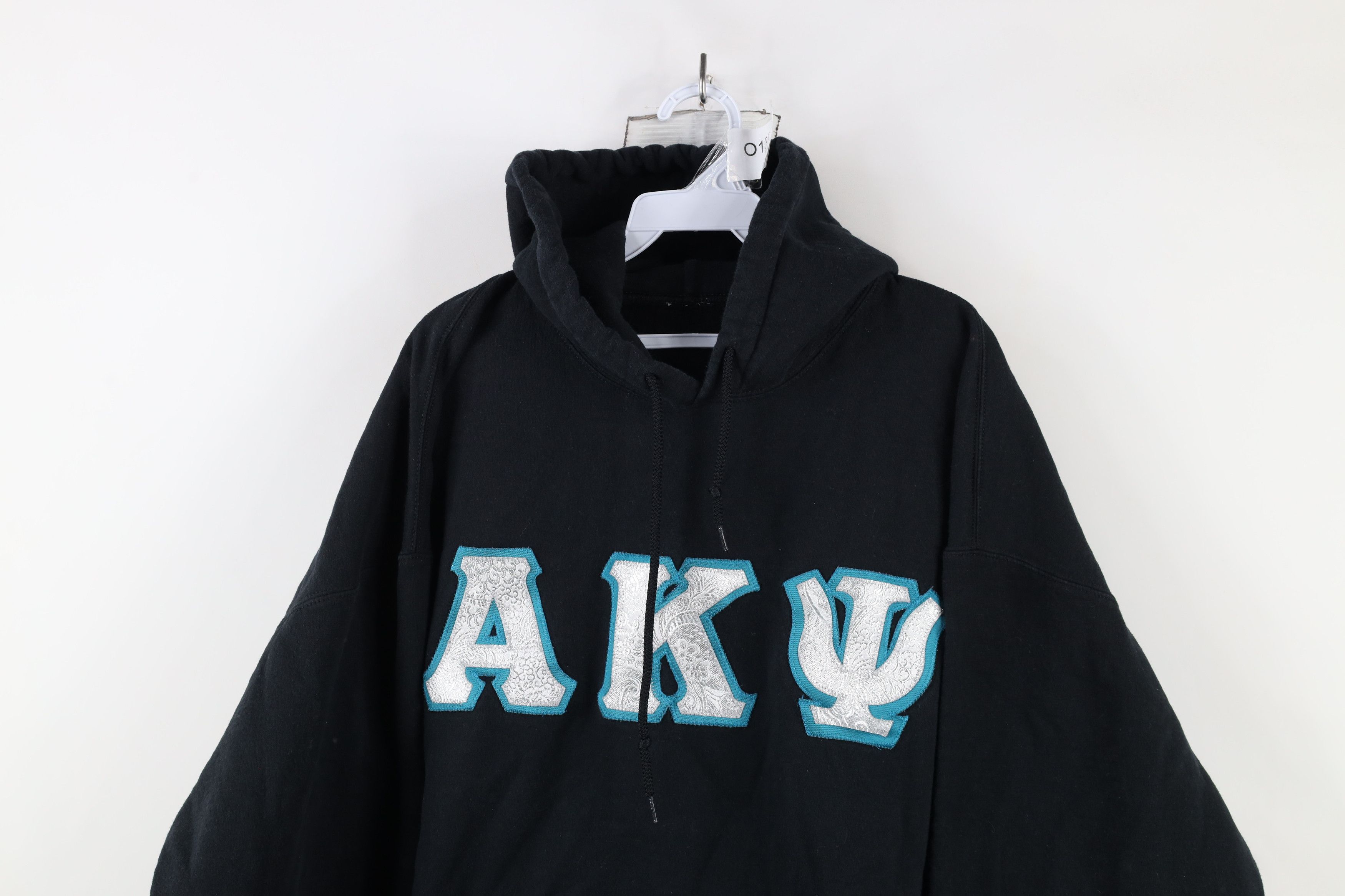 Vintage Vintage 90s Kappa Psi Fraternity Hoodie Sweatshirt Black Size US XL / EU 56 / 4 - 2 Thumbnail