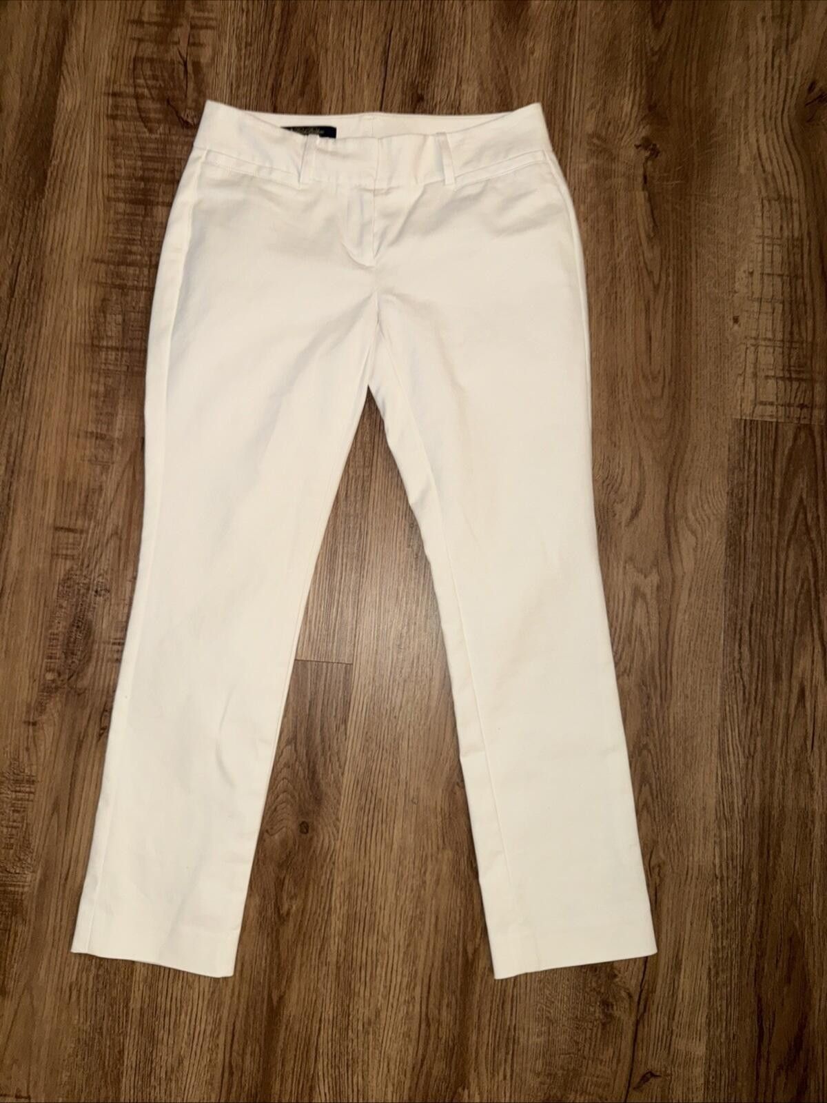 Brooks Brothers Brooks Brothers Ankle Pants Womens White Lucia Fit Stretch Size 26" / US 2 / IT 38 - 2 Thumbnail