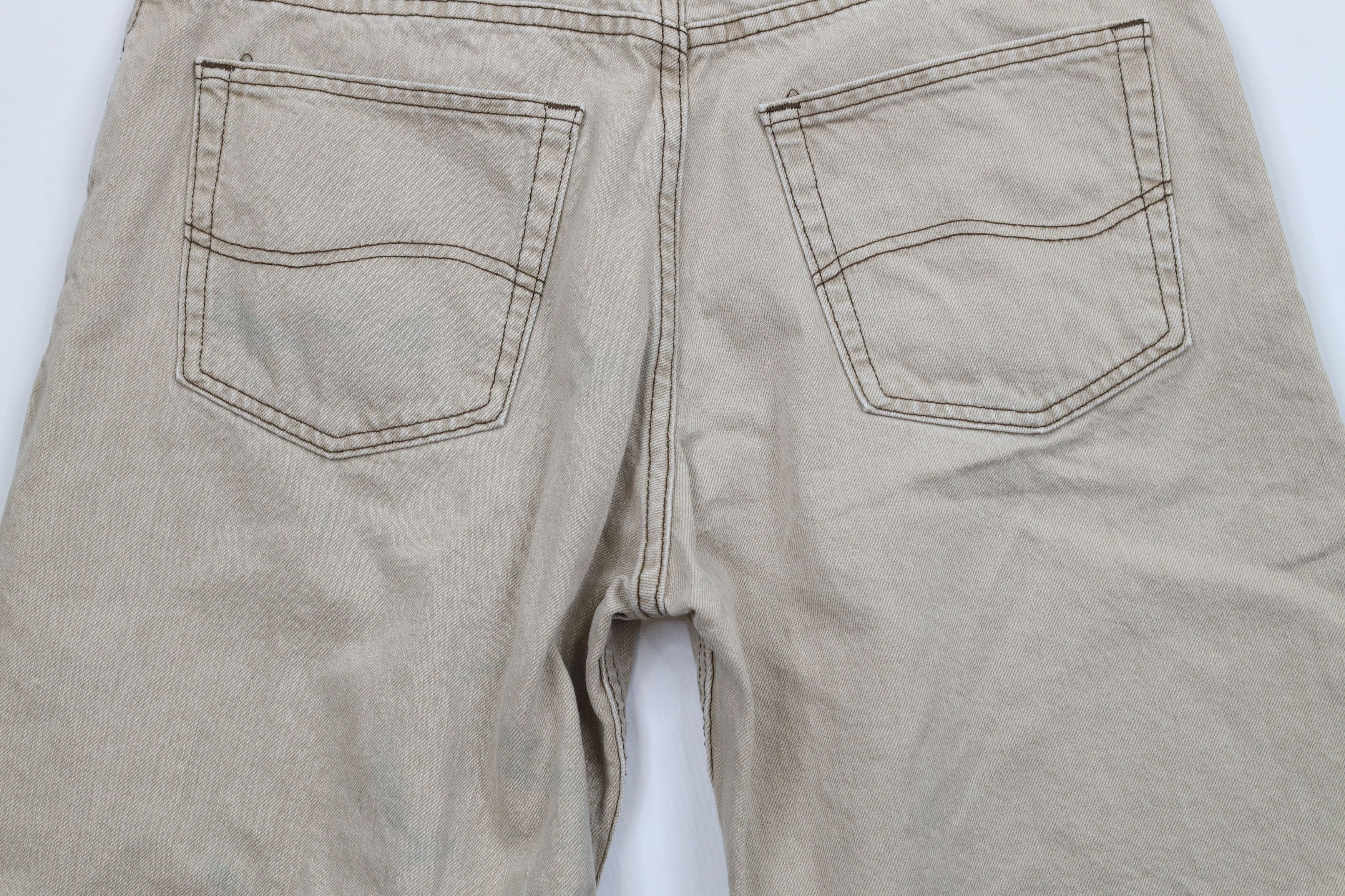 Vintage Vintage 90s Streetwear Denim Jean Shorts Jorts Beige Cotton Size US 34 / EU 50 - 11 Thumbnail