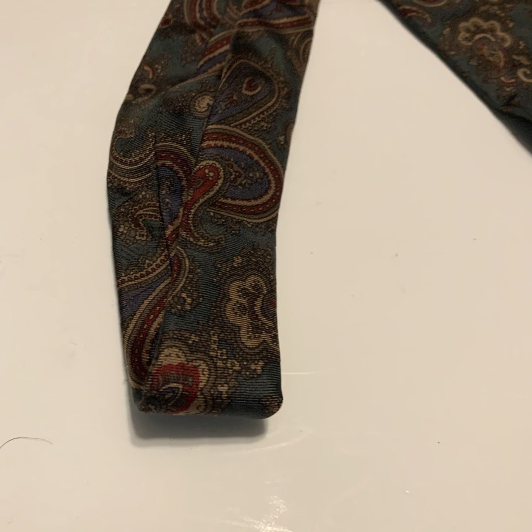 Kenzo ENZO BRUNATTI Silk Tie Multi-Color Abstract Paisley Short Classic Neck Tie Mens Size ONE SIZE - 5 Thumbnail