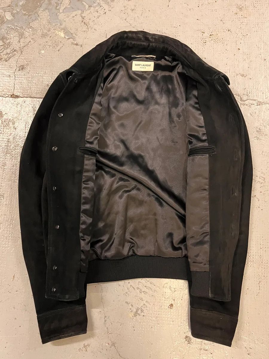 Saint Laurent Paris AW2017 Saint Laurent Black Goat Suede Leather Trucker Jacket Size US S / EU 44-46 / 1 - 8 Thumbnail