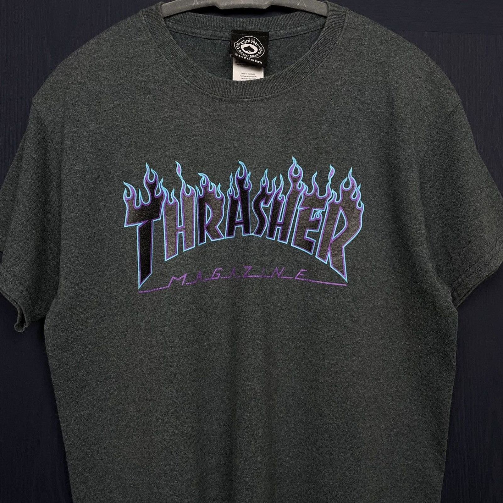 Harley Davidson × Japanese Brand × Vintage 🇺🇸THRASHER Purple Flames T Size US M / EU 48-50 / 2 - 2 Thumbnail