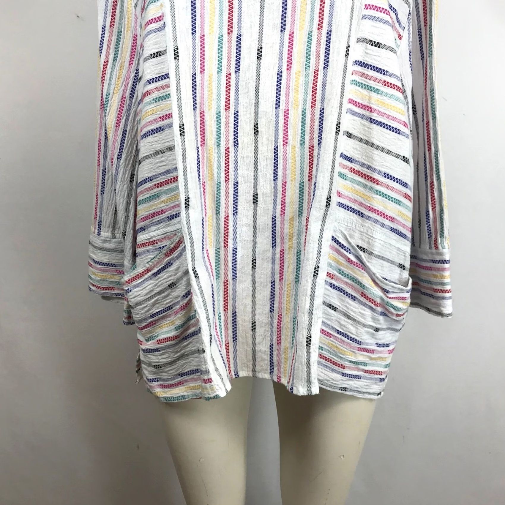 Habitat VINTAGE Habitat Clothes To Live In Womens XL Rainbow Zigzag Stripe Cotton Tunic Blouse Size XL / US 12-14 / IT 48-50 - 3 Thumbnail