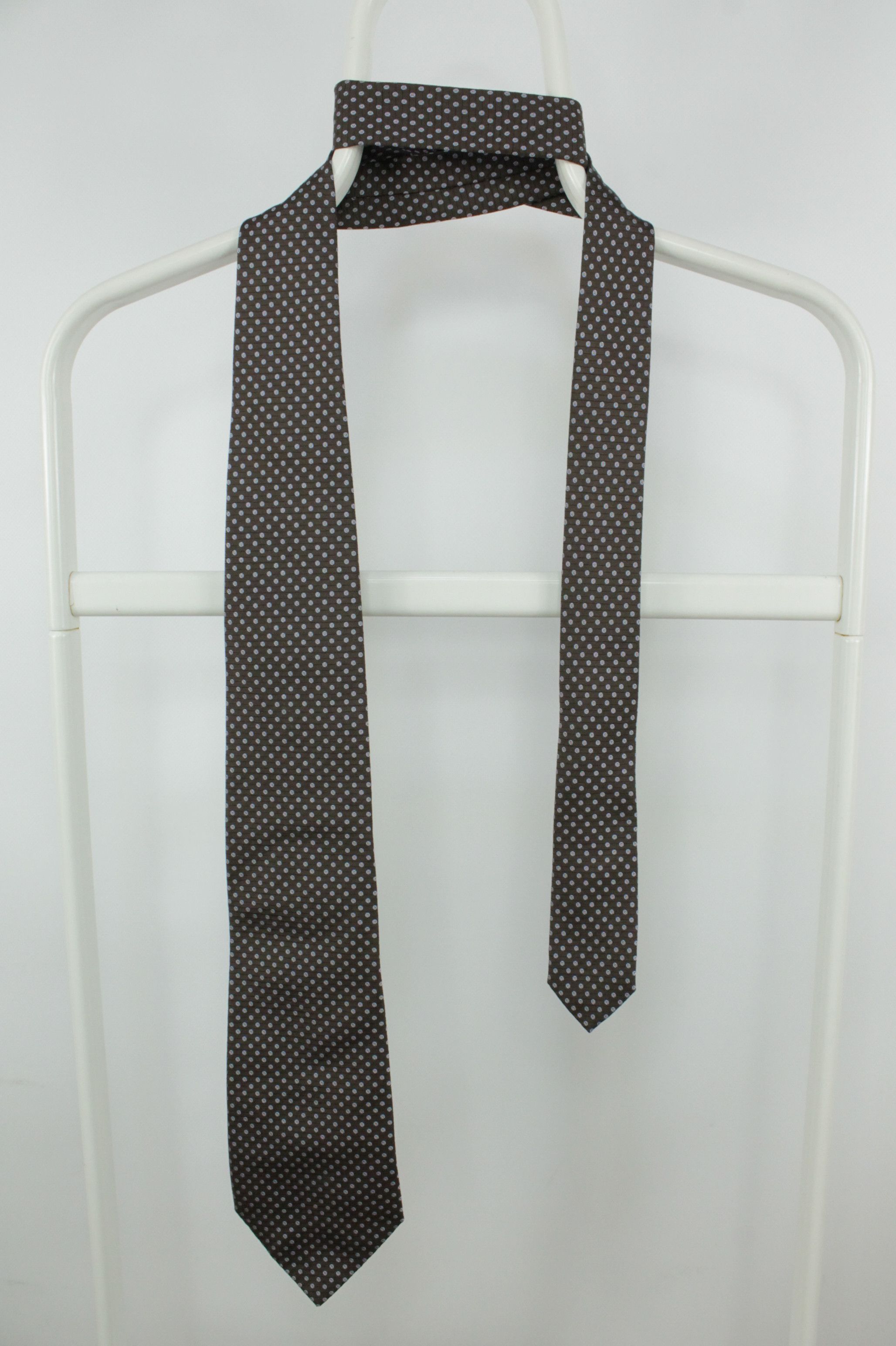 Luigi Borrelli Luigi Borrelli Polka Dot Tie Brown Silk Tie Size ONE SIZE - 1 Thumbnail