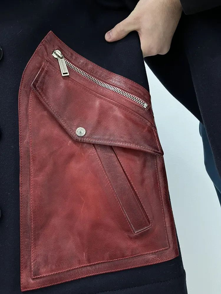 Dsquared2 Dsquared2 4100$ Rrp Contrast Heavy Coat With Leather Pockets Size US M / EU 48-50 / 2 - 4 Thumbnail