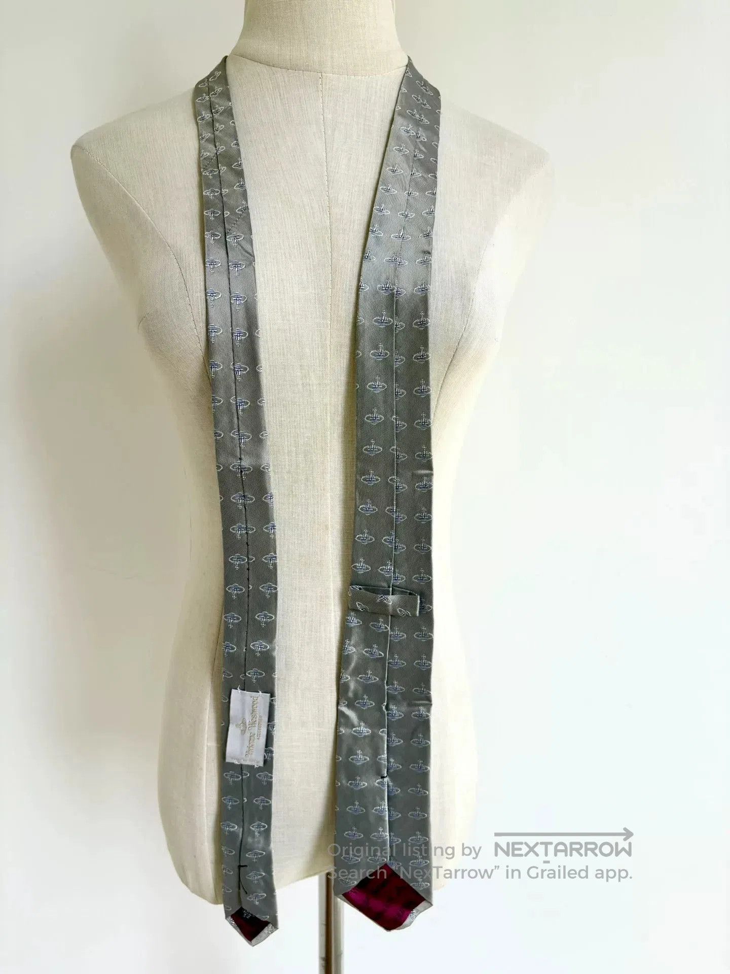 Vivienne Westwood vivienne westwood silver embroidered necktie. Size ONE SIZE - 4 Thumbnail